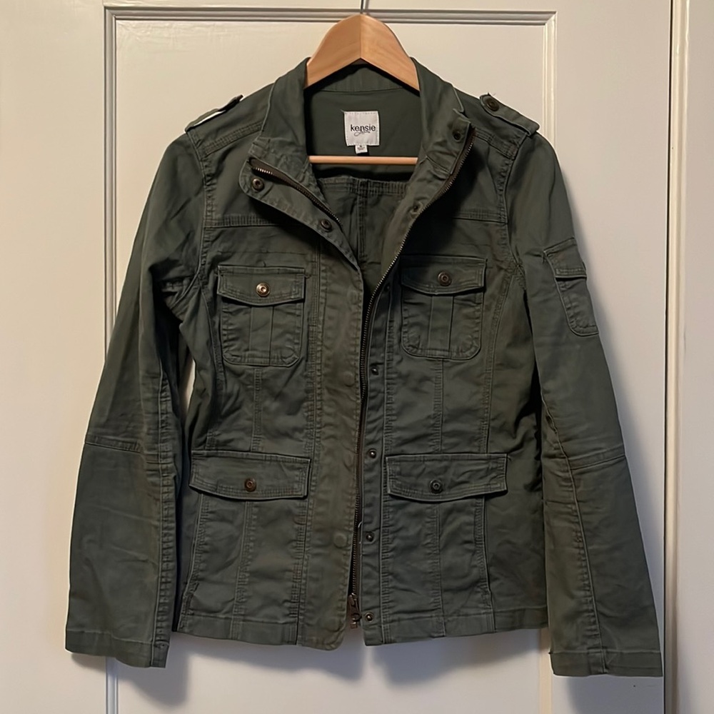 Kenzie size S jacket zip front classic jean jacket style